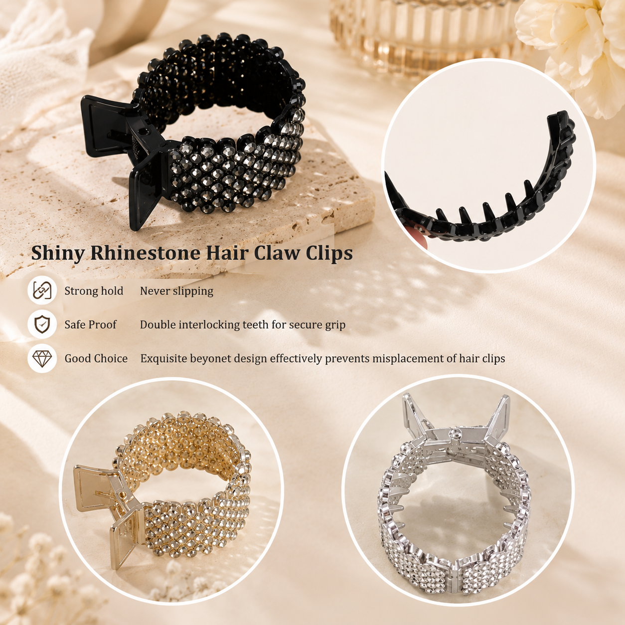 Crystal Bow Ponytail Hair Claw Clip – Sparkling Rhinestone High Pony Holder for Women & Girls