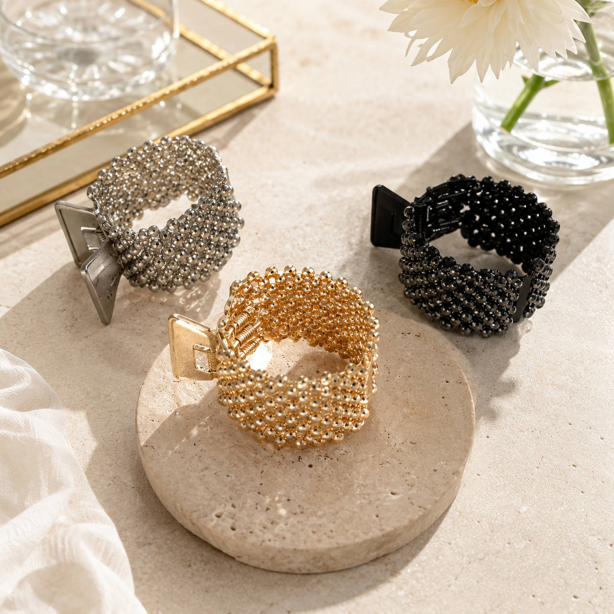 Crystal Bow Ponytail Hair Claw Clip – Sparkling Rhinestone High Pony Holder for Women & Girls